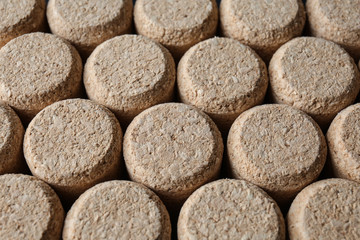 Many bottle corks, closeup
