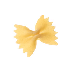 Fototapeta premium Uncooked farfalle pasta on white background