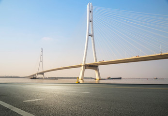 Fototapeta na wymiar Nanjing Yangtze river bridge and urban highway