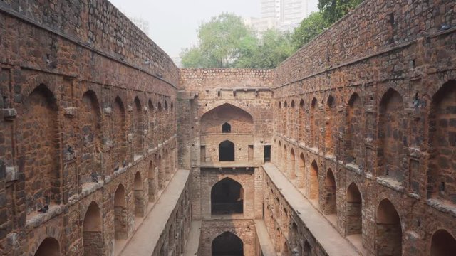 Agrasen ki Baoli reservoir, Delhi, India. The ancient step well