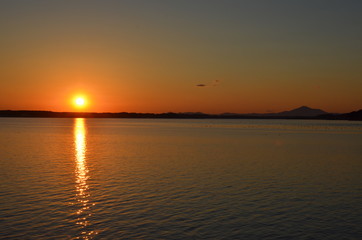 涸沼の夕景
