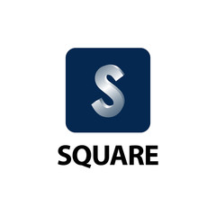 Square. Shiny initial letter S logo concept design template