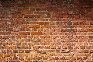 old red brick wall as a background