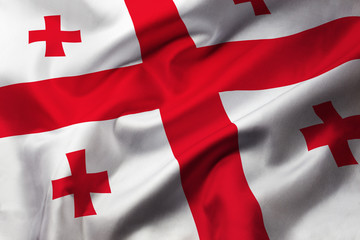 Satin texture of curved flag of Georgia