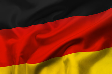 Satin texture of curved flag of Germany