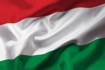 Obraz premium Satin texture of curved flag of Hungary