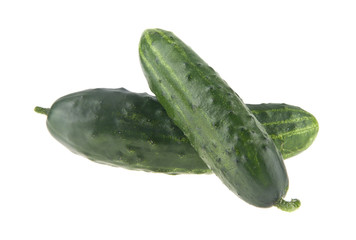 green cucumbers isolated on white background
