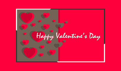 handwritten Happy Valentines Day typography poster text, isolated on red background. Vector Illustration EPS 10