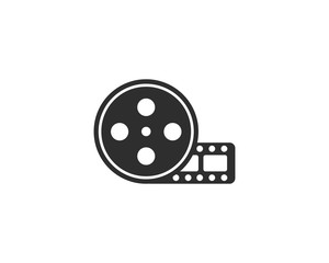 Film roll logo - vector black cinema and movie design element or icon - Vector