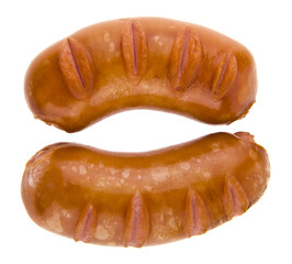fried sausages isolated on white background