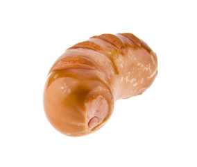 fried sausages isolated on white background