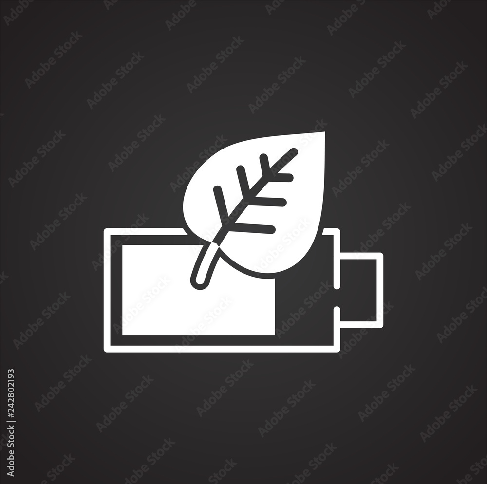 Fototapete Ecology power source icon on black background for graphic and web design, Modern simple vector sign. Internet concept. Trendy symbol for website design web button or mobile app