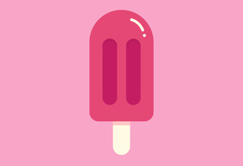 Ice cream illustration isolated on white background. Icon vector flat design style. Tasty coloful ice cream