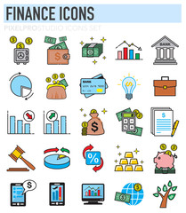 Business and finance thin line icons set on white background for graphic and web design, Modern simple vector sign. Internet concept. Trendy symbol for website design web button or mobile app