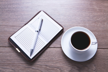 coffee and notebook