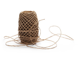 String, yarn ball isolated on white background, texture