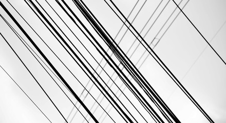 wires pole. electrical wires on white background.