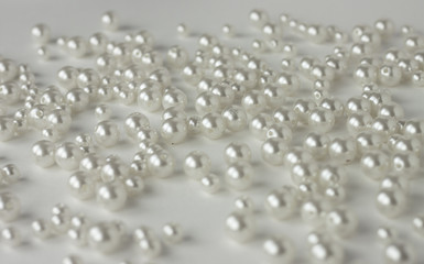 white pearl beads wedding background