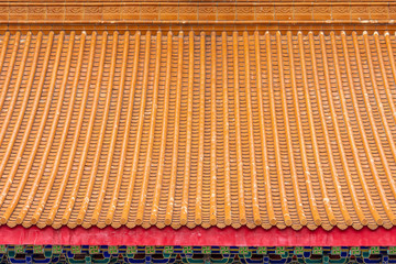 Close up beautiful traditional temple roof pattern.
