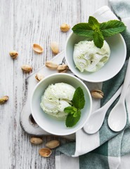 pistachio ice cream and mint