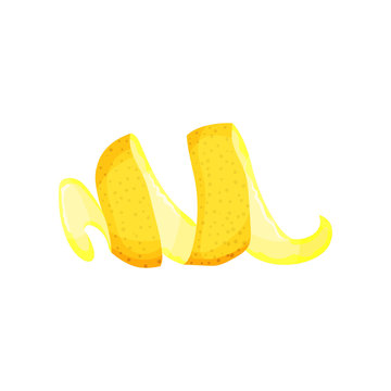 Detailed vector illustration of ripe lemon peel. Skin of bright yellow citrus fruit. Vitamin C. Healthy food