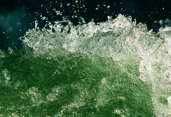 Splashes of water from the waves in the sea