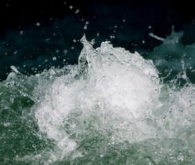 Splashes of water from the waves in the sea