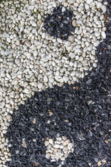 Close up beautiful yin yang stone  background.
