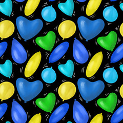 Happy birthday best seamless colorful balloon pattern