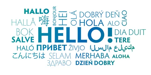 Foto op Plexiglas Hello in different languages © Trueffelpix