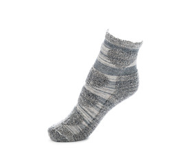 Cozy women sock isolated on white background.   