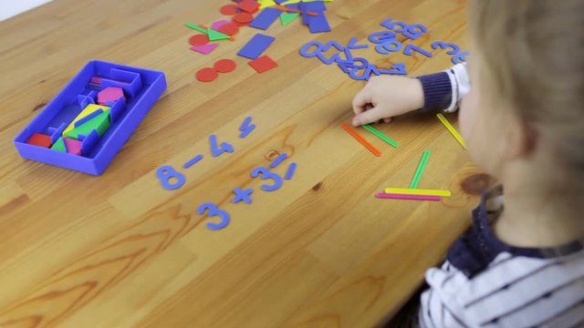 Girl studying arithmetic