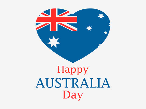 Happy Australia day, 26th january. Heart with the flag of Australia. Vector illustration