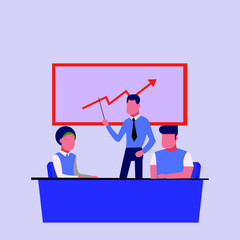 businessmen and businesswoman making a presentation