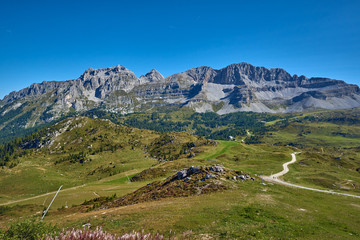 Mountains around Madonna di Campiglio Madonna di Campiglio in the summertime, Italy,Northern & Central Brenta mountain groups ,Western Dolomites, Trentino-Alto Adige, Italy