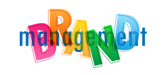 BRAND MANAGEMENT colorful typography banner