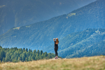 Naklejka premium Mountains around Madonna di Campiglio Madonna di Campiglio in the summertime, Italy,Northern & Central Brenta mountain groups ,Western Dolomites, Trentino-Alto Adige, Italy