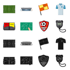 vector design of soccer and gear icon. Set of soccer and tournament stock vector illustration.