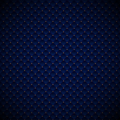 Abstract luxury blue geometric squares pattern design with golden dots on dark background.