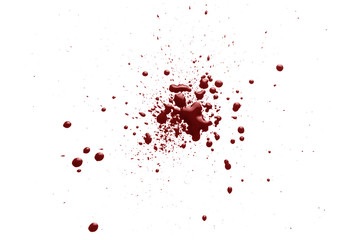 Blood drops, isolated on white background