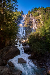 Nardis waterfalls in Val di Genova near Pinzolo in the summertime, Adamello-Brenta Natural Park in the northern Italy