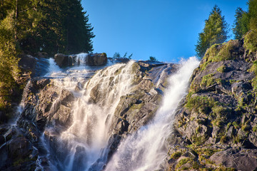 Nardis waterfalls in Val di Genova near Pinzolo in the summertime, Adamello-Brenta Natural Park in the northern Italy