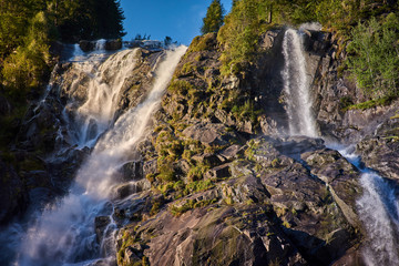 Obraz premium Nardis waterfalls in Val di Genova near Pinzolo in the summertime, Adamello-Brenta Natural Park in the northern Italy