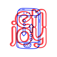Hand draw phone talk icon in doodle style for your design with lettering