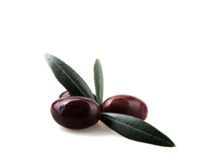Black Olives Isolated On White Background