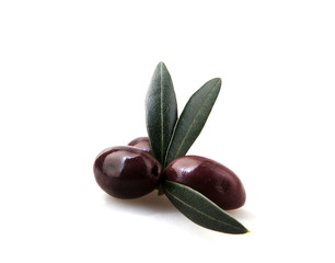 Black Olives Isolated On White Background