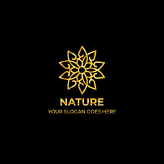 logo template nature gold color symbol luxury elegant beauty fashion boutique flower - Vector 