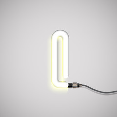 Realistic neon character, vector