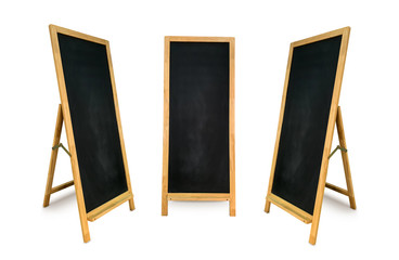 Chalk Boards wooden isolated on white background.