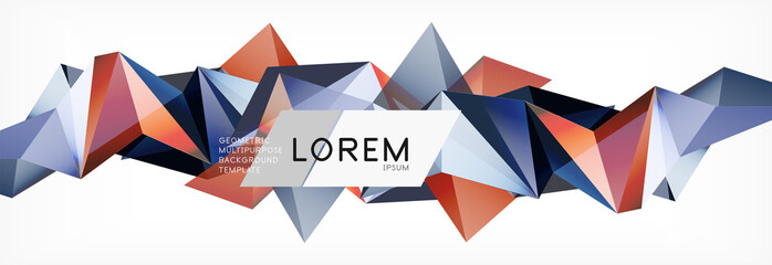 Obraz premium 3d card on light backdrop. Abstract triangle pattern. Futuristic geometric background.